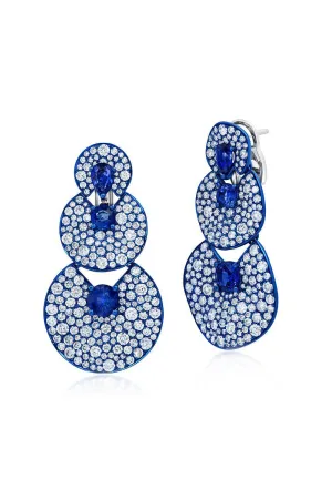 Sapphire Three Drop Earrings