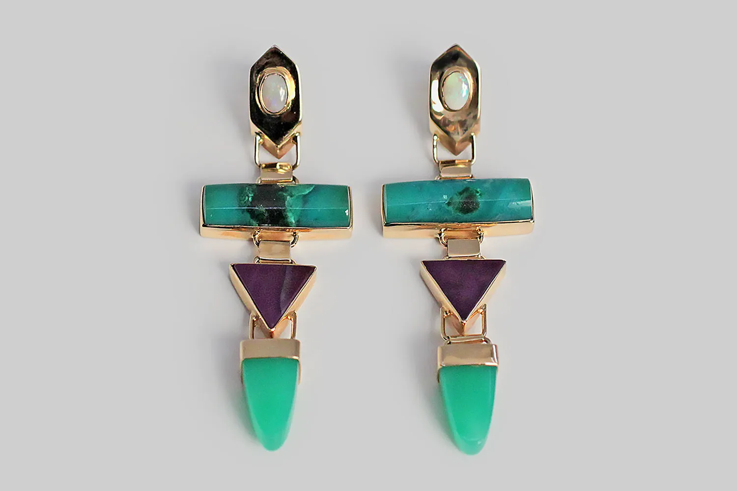 Sasa Blackoff Long Geometric Dangle Earrings