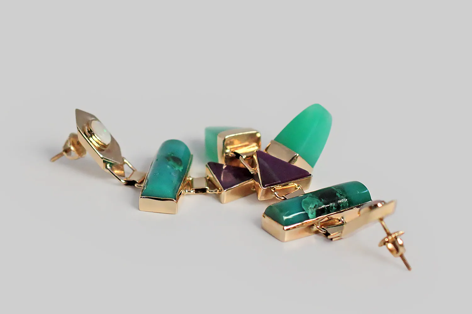 Sasa Blackoff Long Geometric Dangle Earrings