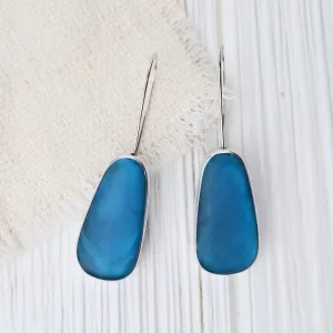 Sea Blue Oval Earrings