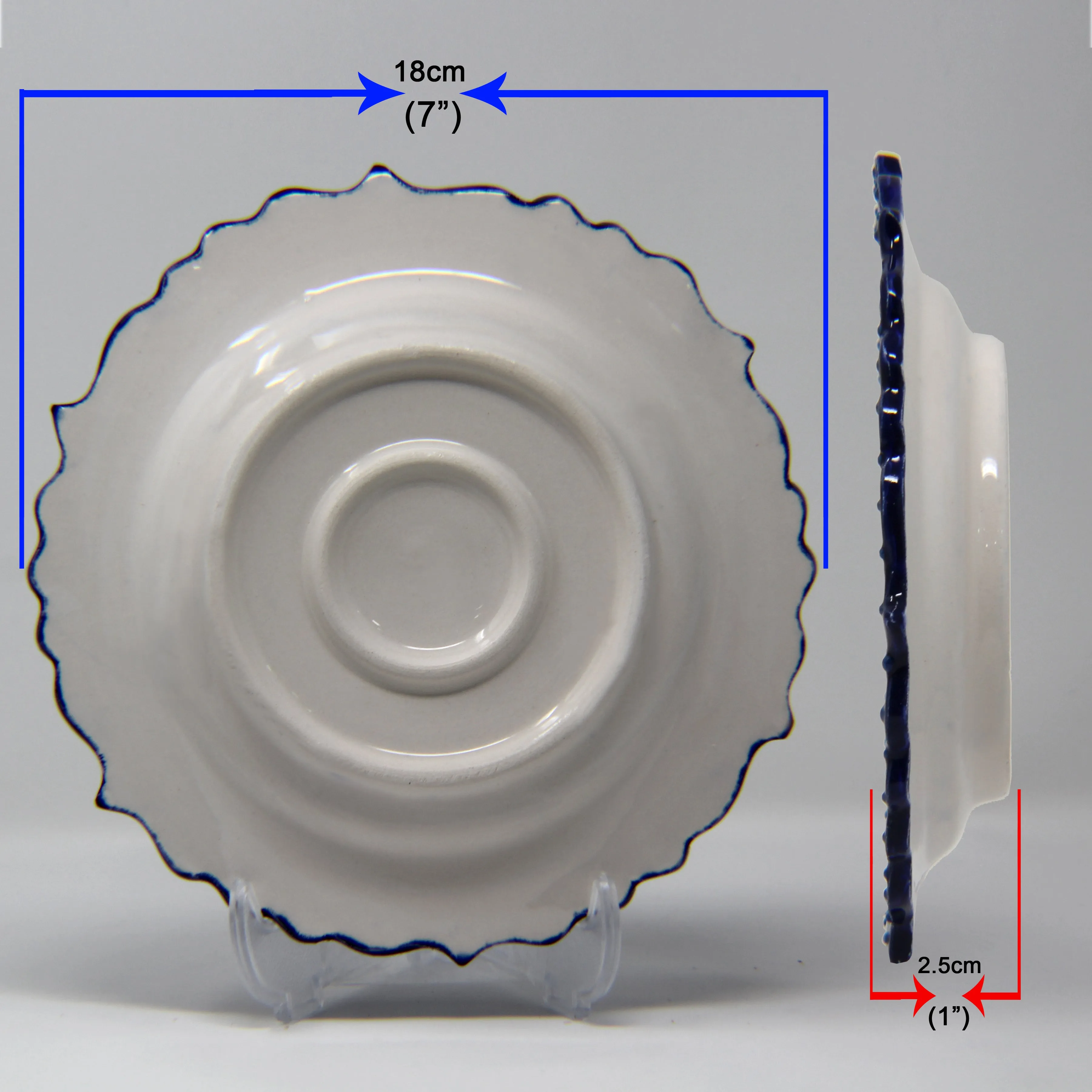 SET OF 3 HAND MADE TURKISH CERAMIC PLATE, 18 cm ( 8''inch ) ID:130