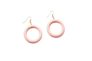 Shell Heavy Carve Drop Hoop Earrings