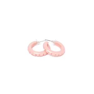 Shell Heavy Carve Hoop Earrings by Splendette
