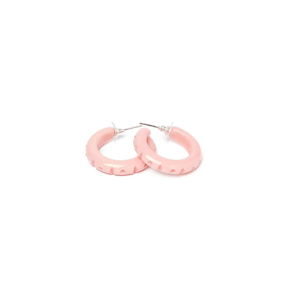 Shell Heavy Carve Hoop Earrings by Splendette