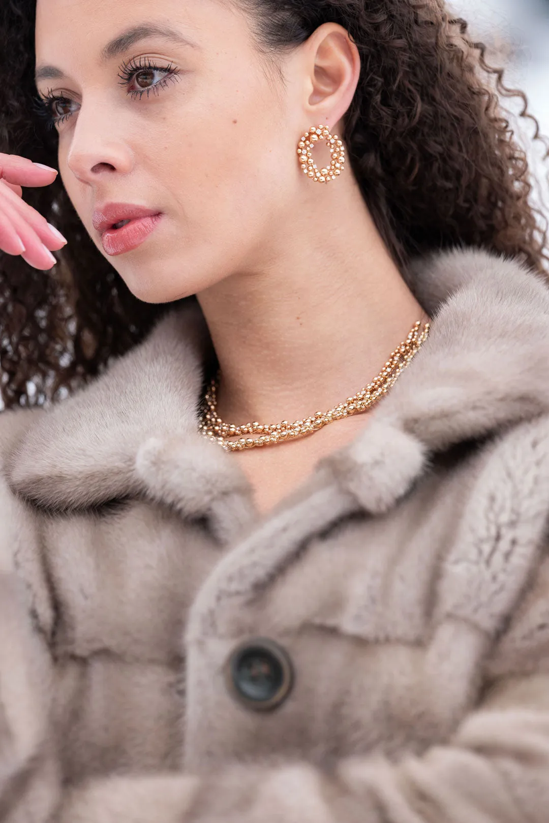 SHIBUYA ROUND EARRINGS - ROSE