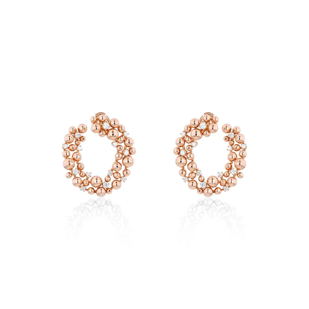 SHIBUYA ROUND EARRINGS - ROSE
