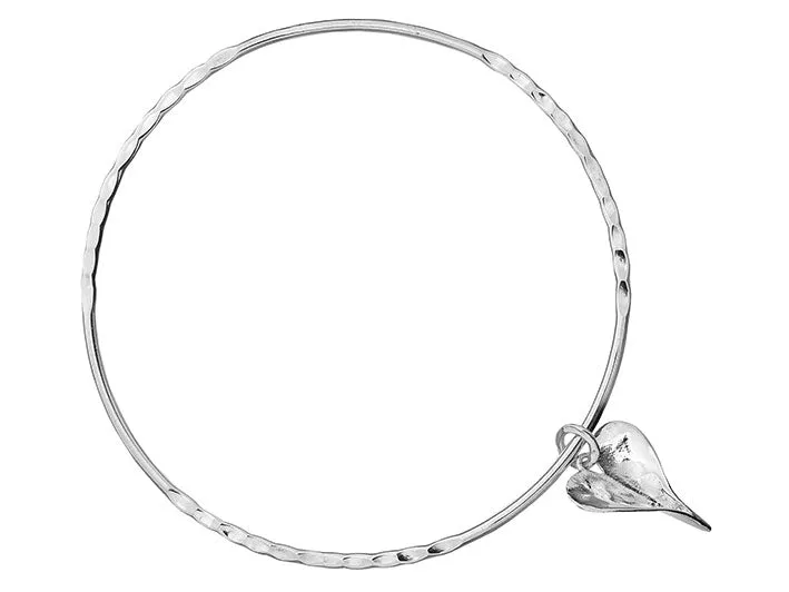 Silver Earrings - Organic Heart Drop