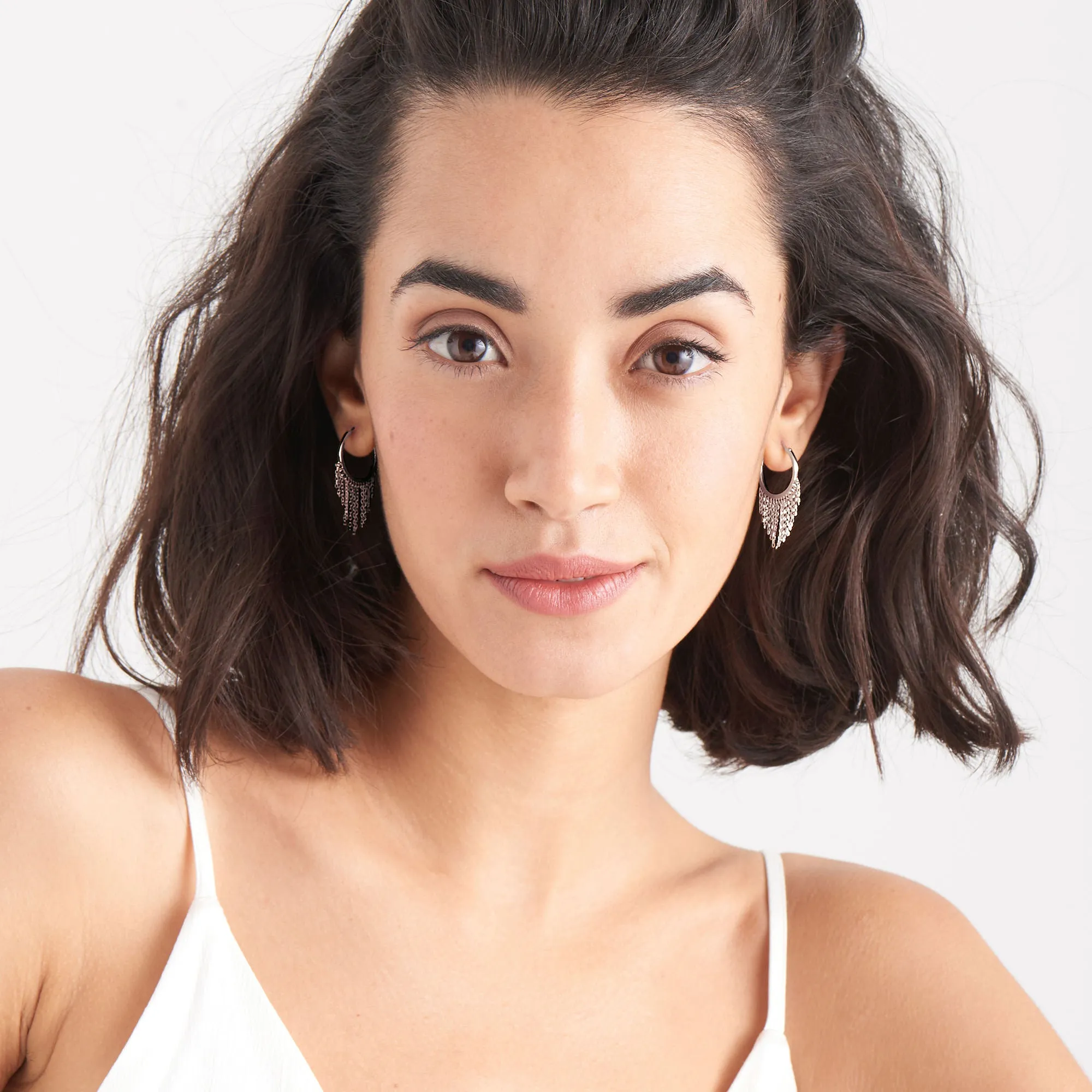Silver Fringe Fall Earrings