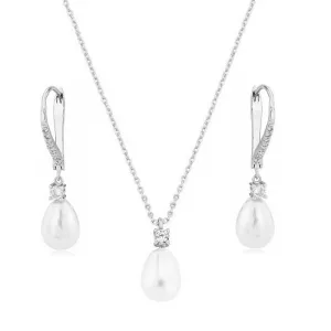 Silver Necklace and Earring Set, Bridal Jewellery A9598