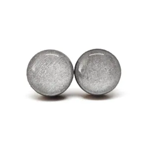 Silver Shimmer Stud Earrings by Candi Cove Designs