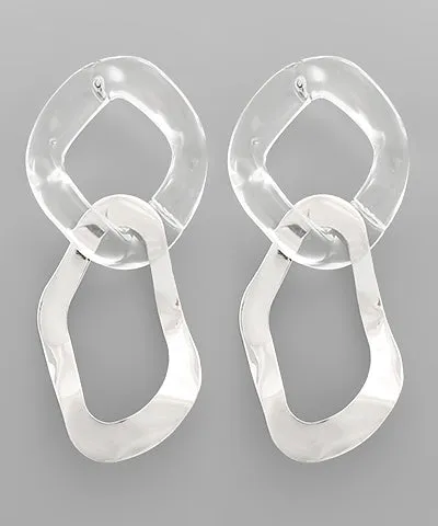 Single Chain & Geometric Earrings