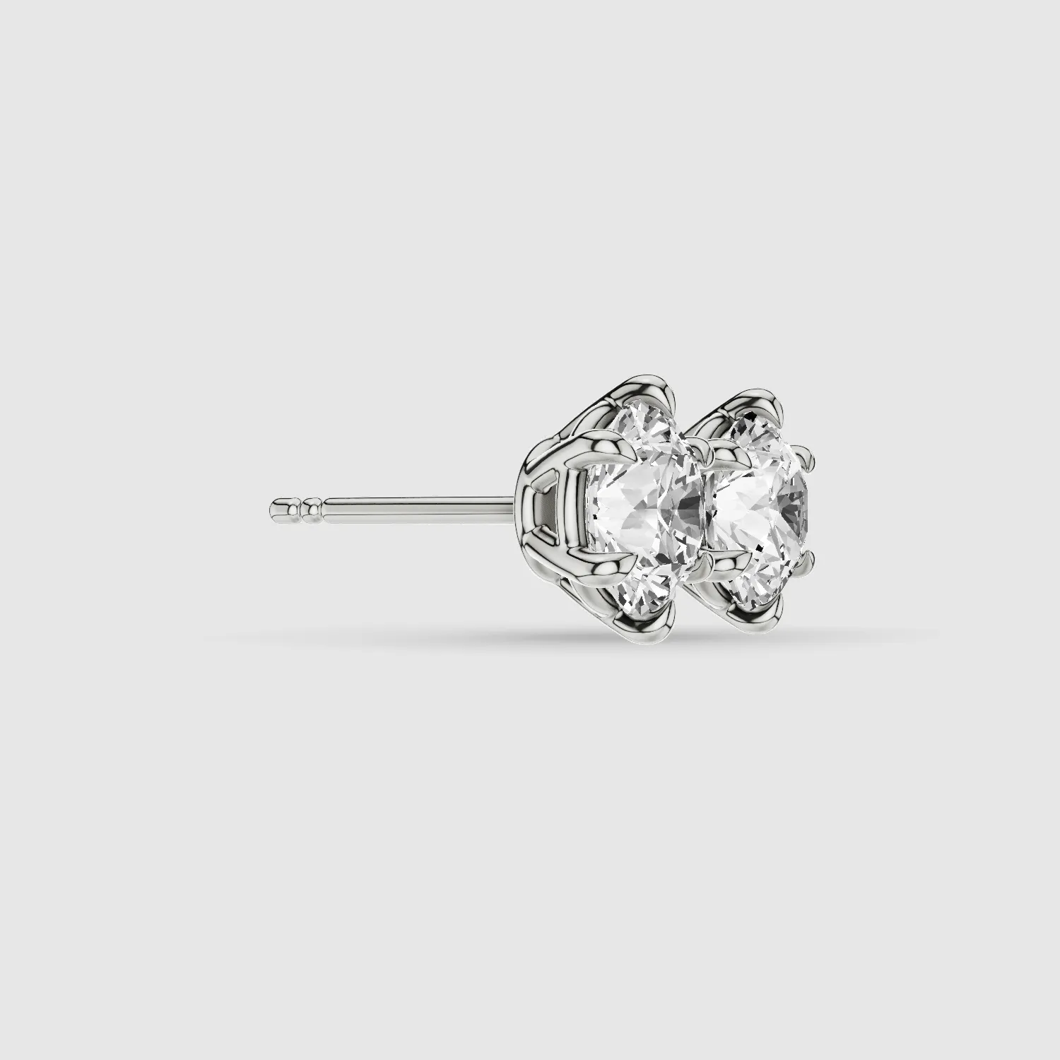 Six-Prong Solitaire Lab Grown Diamond Studs-Round