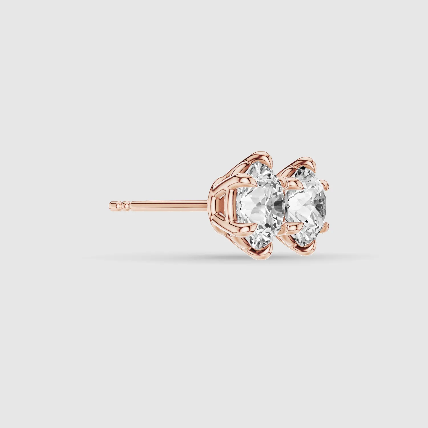 Six-Prong Solitaire Lab Grown Diamond Studs-Round