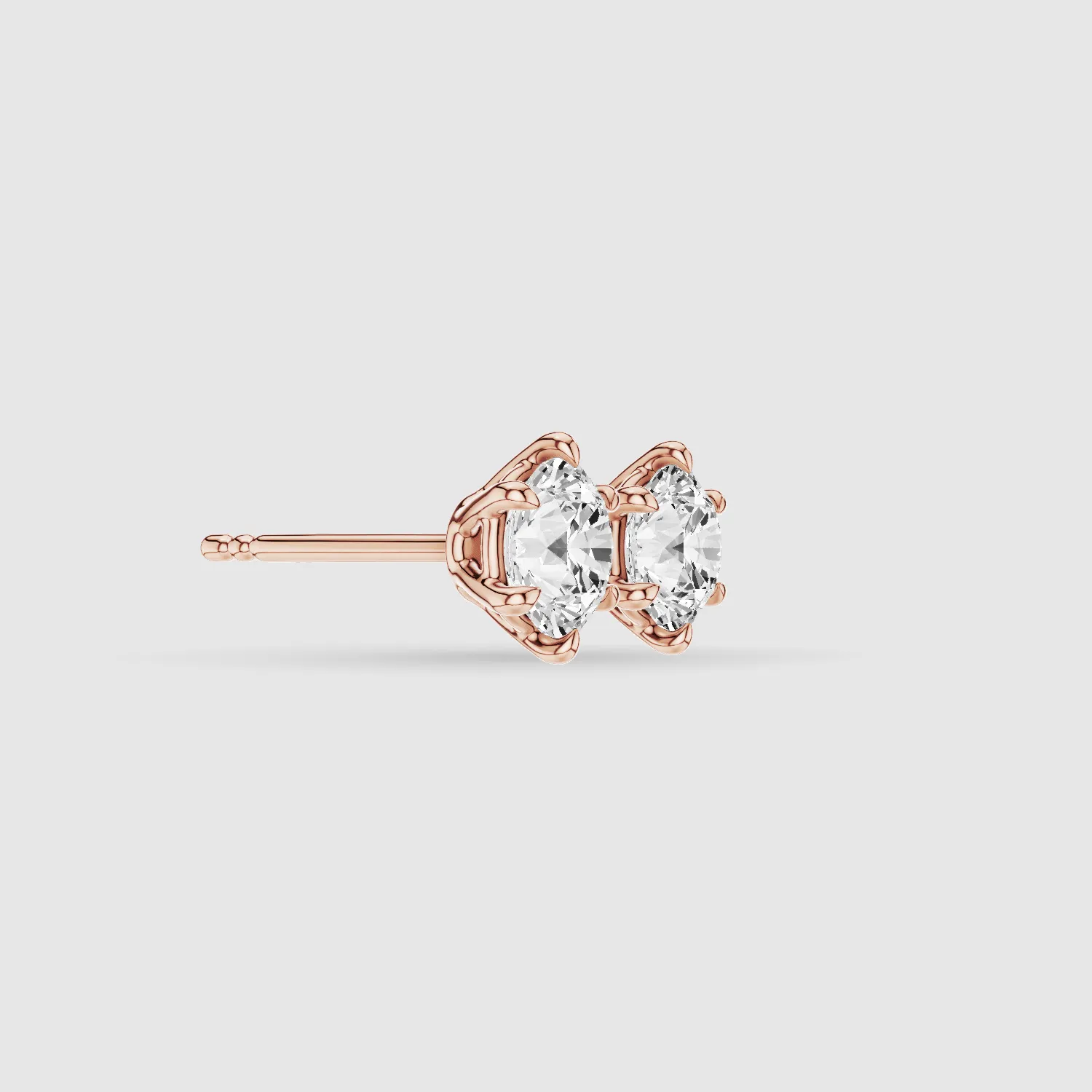 Six-Prong Solitaire Lab Grown Diamond Studs-Round