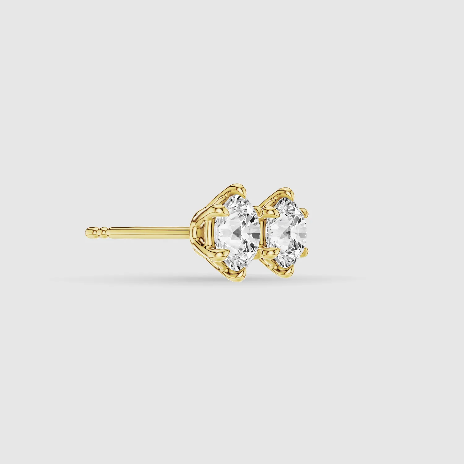 Six-Prong Solitaire Lab Grown Diamond Studs-Round