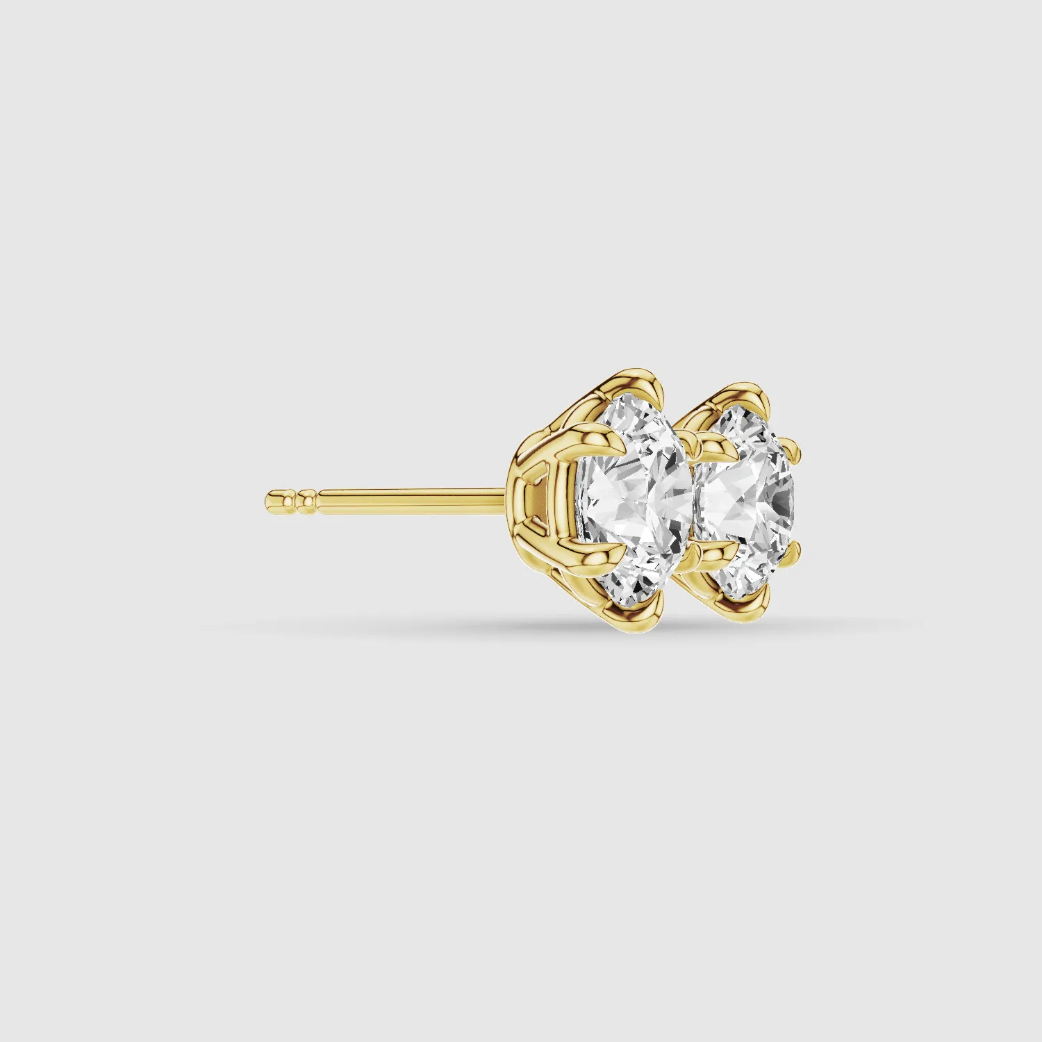 Six-Prong Solitaire Lab Grown Diamond Studs-Round