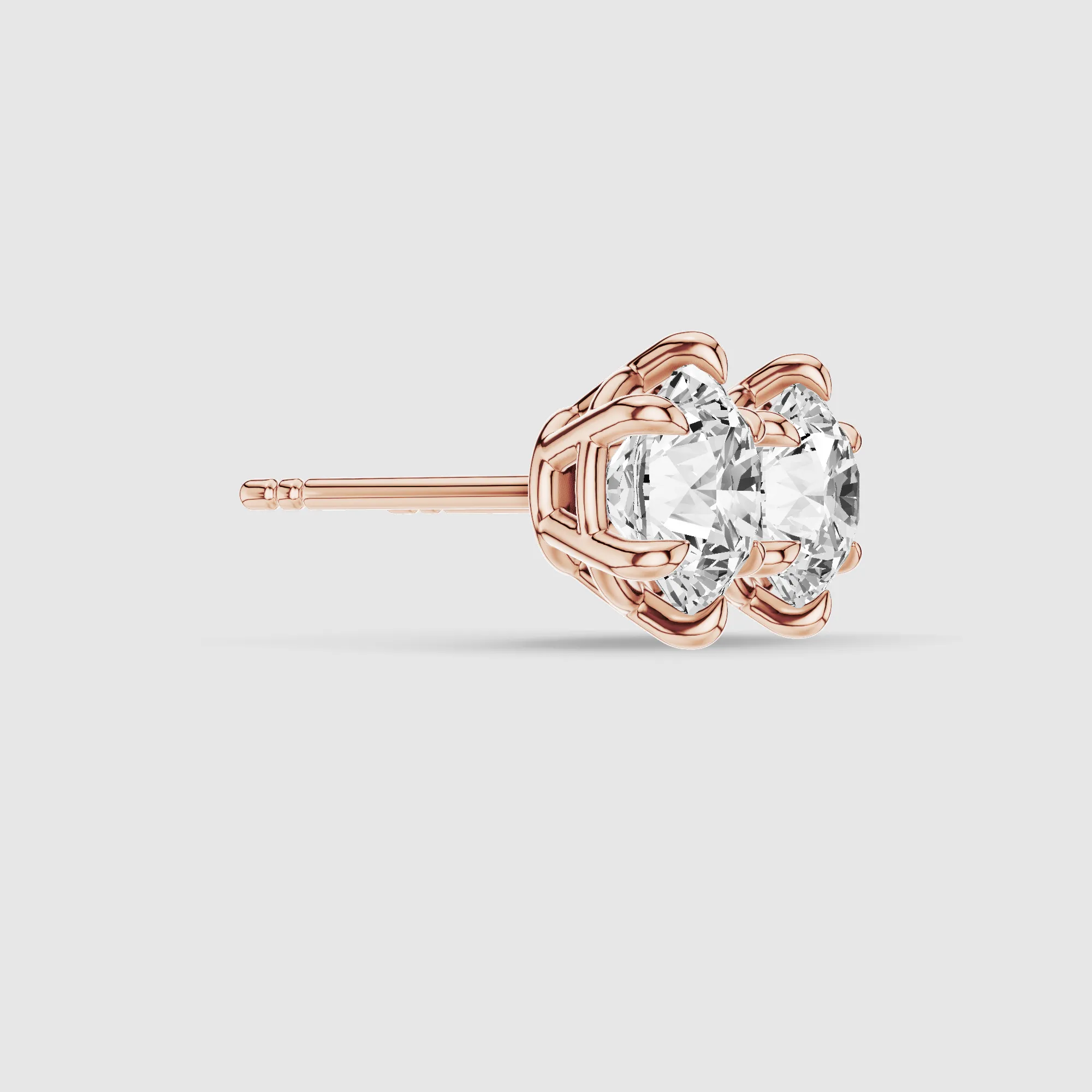 Six-Prong Solitaire Lab Grown Diamond Studs-Round