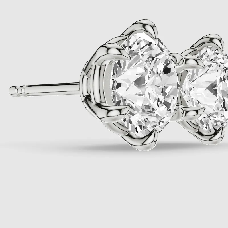 Six-Prong Solitaire Lab Grown Diamond Studs-Round
