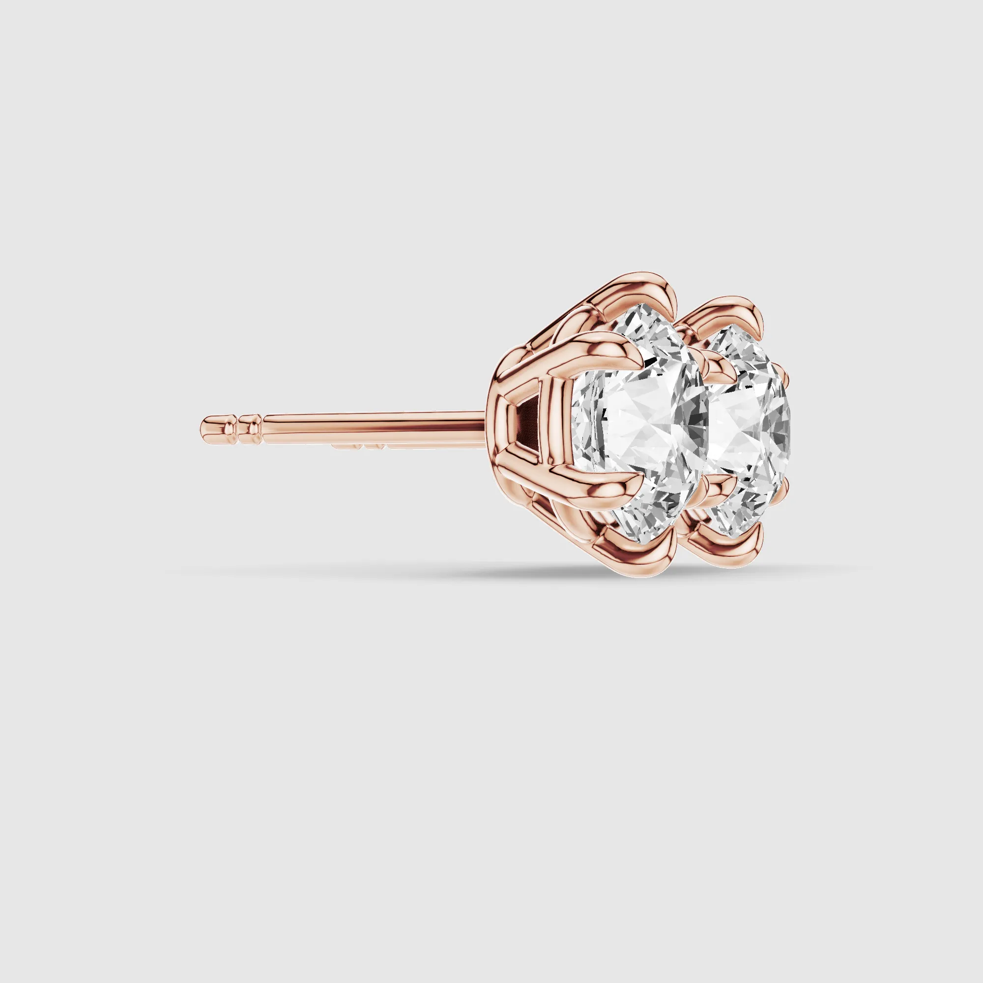Six-Prong Solitaire Lab Grown Diamond Studs-Round