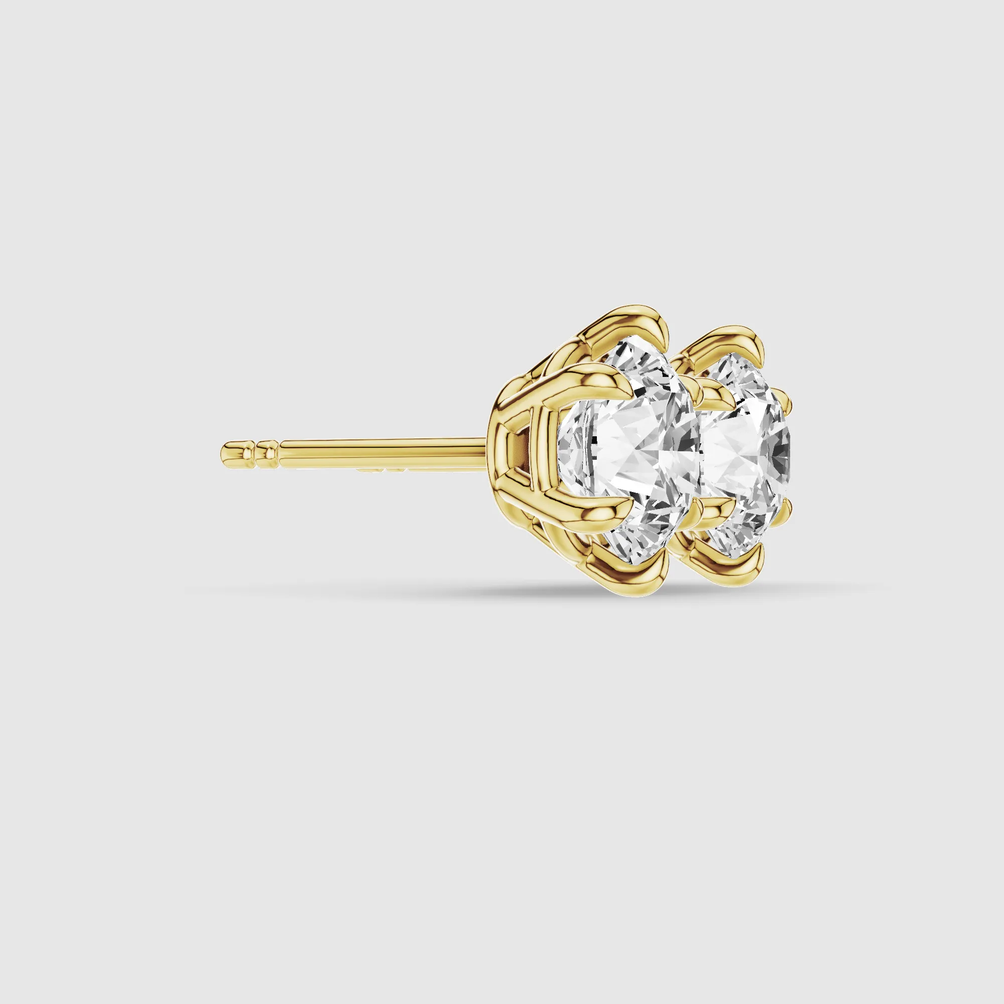 Six-Prong Solitaire Lab Grown Diamond Studs-Round