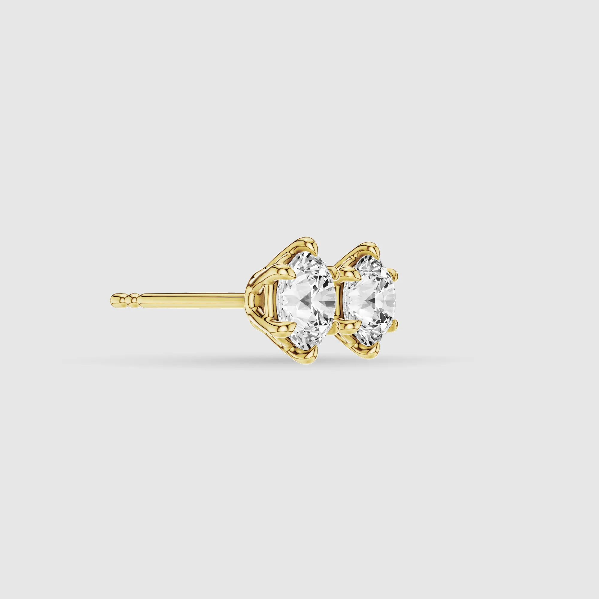 Six-Prong Solitaire Lab Grown Diamond Studs-Round