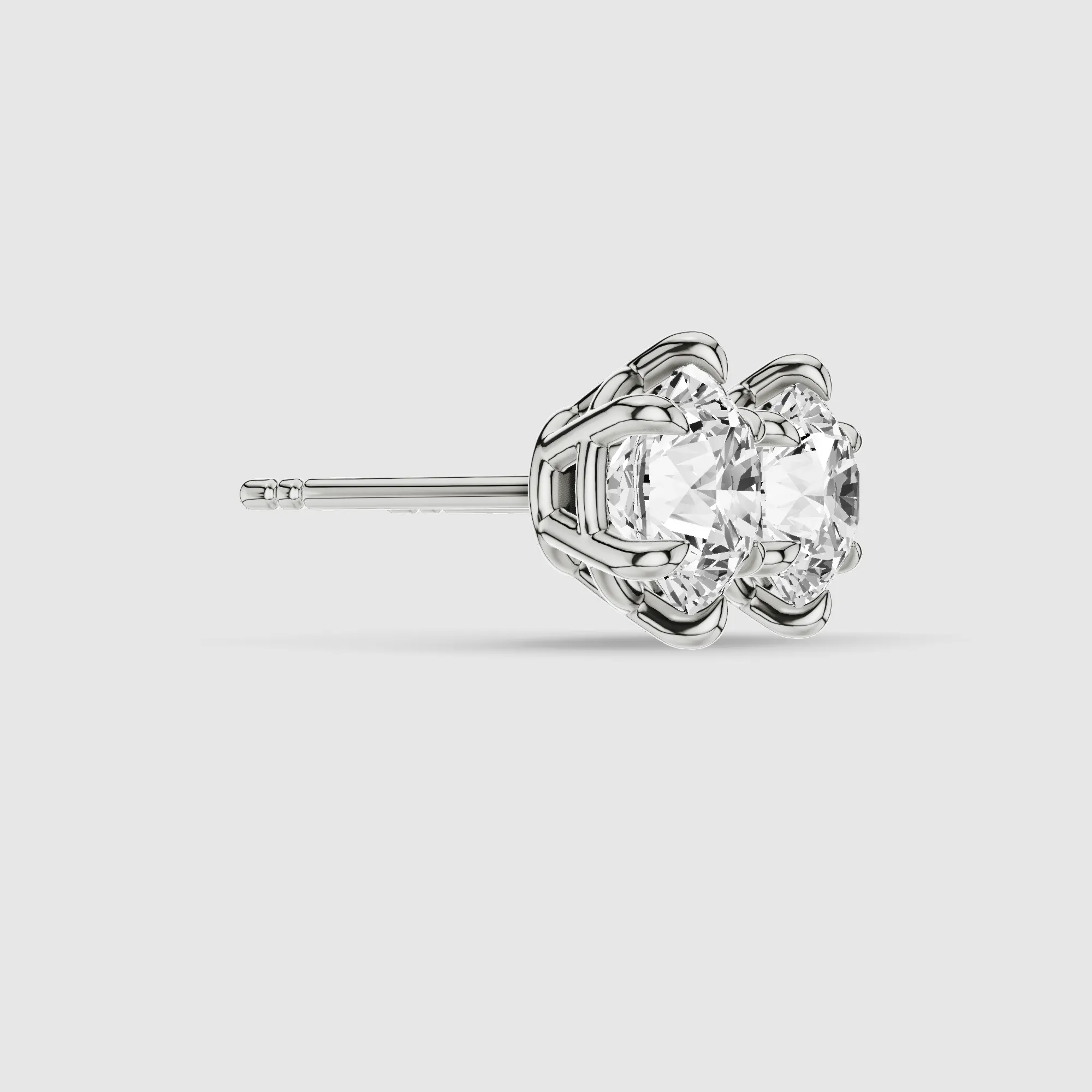 Six-Prong Solitaire Lab Grown Diamond Studs-Round