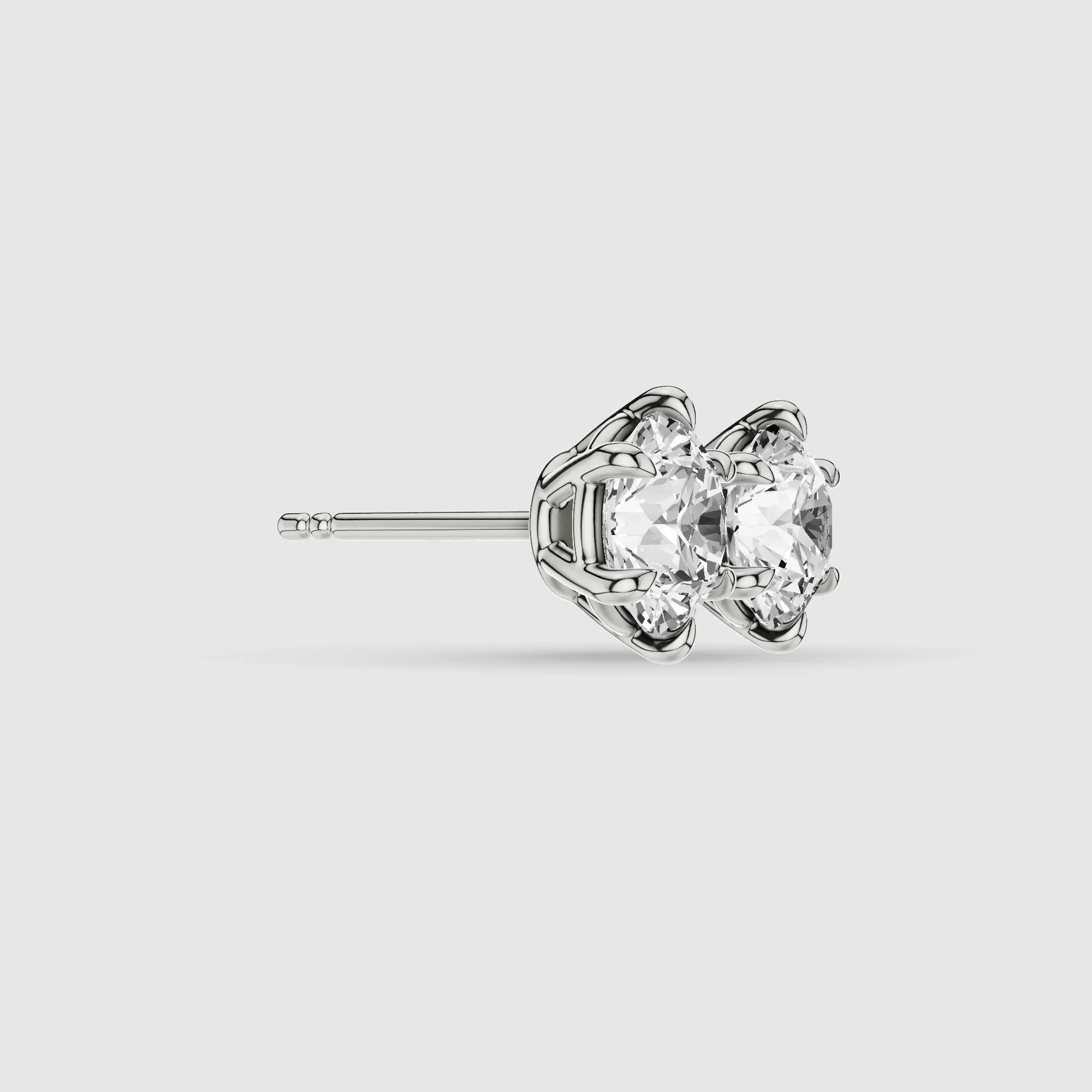 Six-Prong Solitaire Lab Grown Diamond Studs-Round