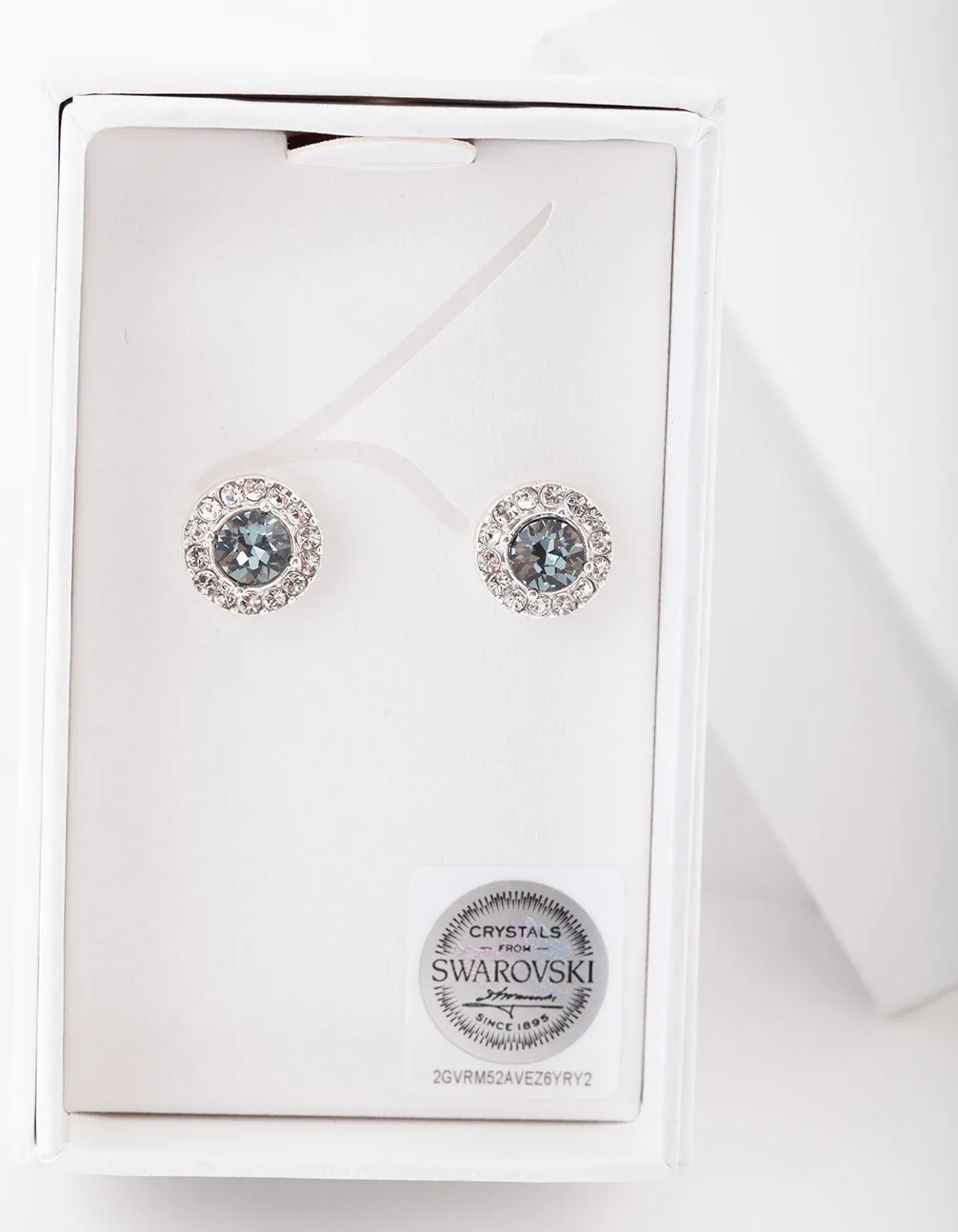Sky Blue Swarovski Halo Stud Earring
