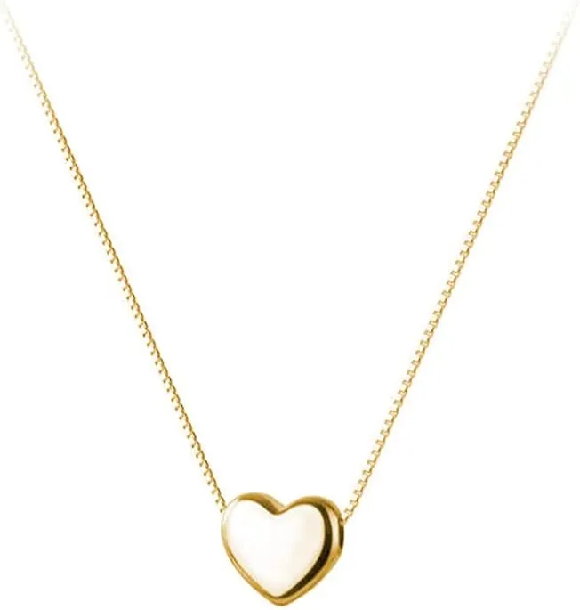 SLUYNZ Genuine 925 Sterling Silver Tiny Love Heart Pendant Necklace for Women Simple Sweet Heart Choker Necklace