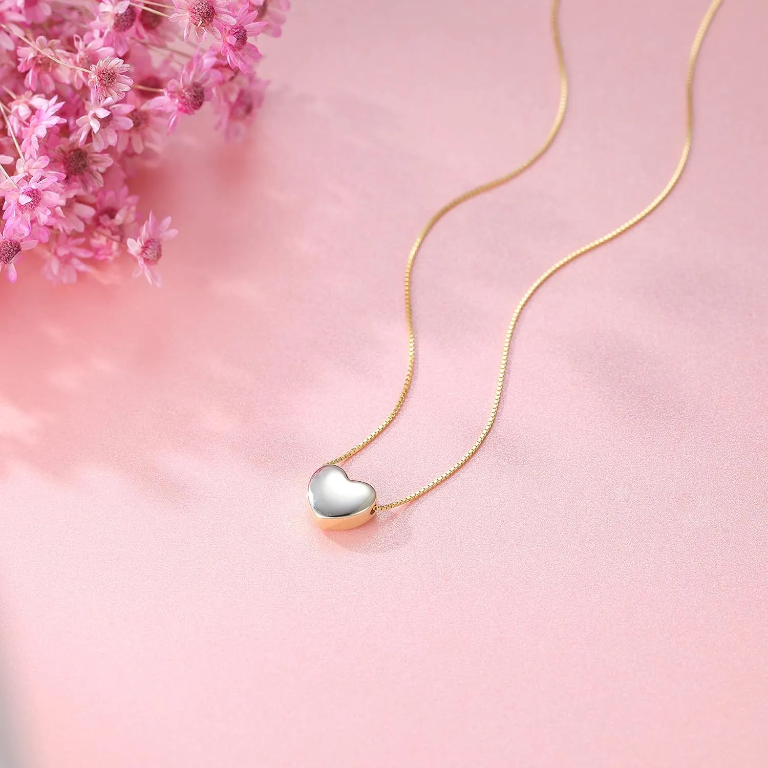 SLUYNZ Genuine 925 Sterling Silver Tiny Love Heart Pendant Necklace for Women Simple Sweet Heart Choker Necklace