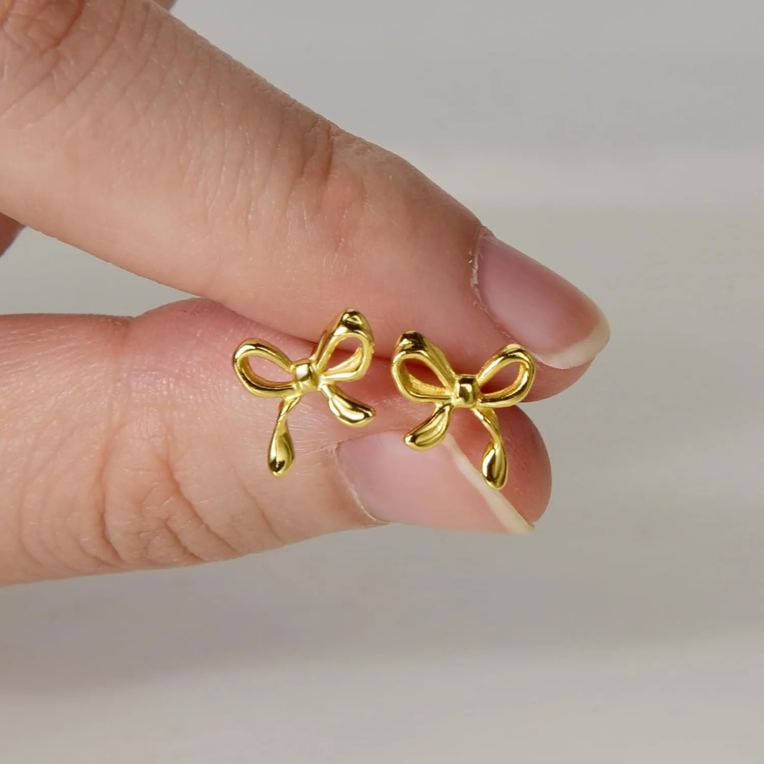 Small Bow Earrings for Women Cute Silver Gold Stud Earrings Simple Minimalist Small Dainty Earrings