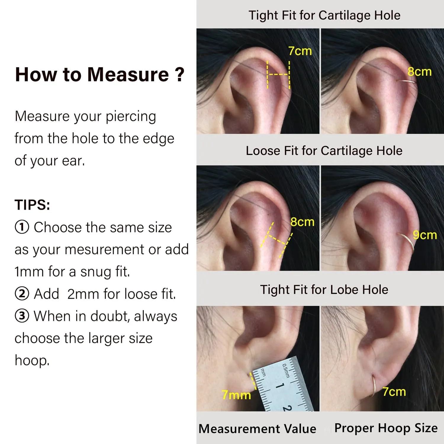 Small Cartilage Hoop Earrings for Women/Men, Thin Piercing Hoop Ring for Helix, Tragus, Conch, Nose (1 Pair 6mm,24g,925 Sterling Silver)