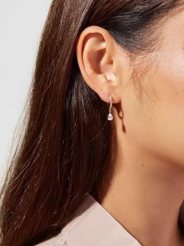 Small Gold Hoop Earrings 14K Gold Plated Huggie Hoop Earrings for Women 1 Pair Dangle Hoop Earrings Hypoallergenic Dainty Drop Gold Earrings Hoops for Women Girls Jewelry Gift