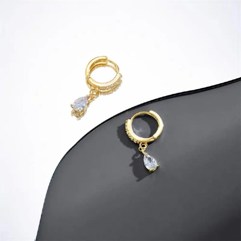 Small Gold Hoop Earrings 14K Gold Plated Huggie Hoop Earrings for Women 1 Pair Dangle Hoop Earrings Hypoallergenic Dainty Drop Gold Earrings Hoops for Women Girls Jewelry Gift