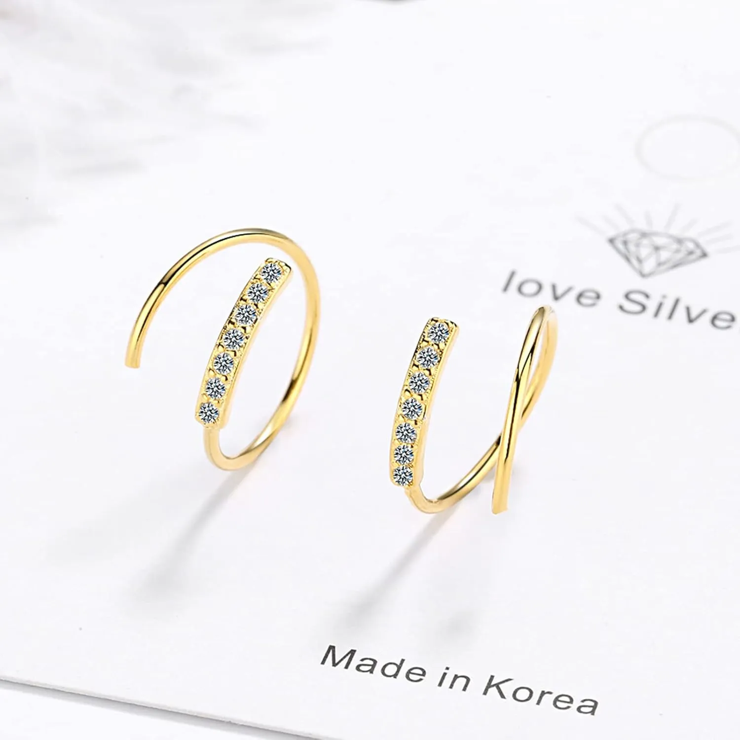 Small Hoop Earrings for Women Double Hoop Earrings Gold Huggie Hoop Earrings Thin Mini Hoop Earrings Silver Trendy Christmas Jewelry Gifts Stocking Stuffers