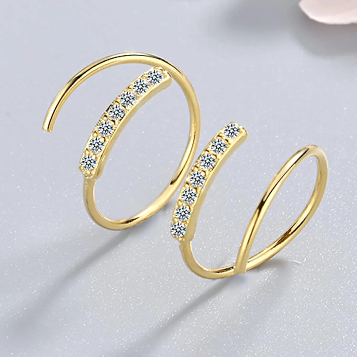 Small Hoop Earrings for Women Double Hoop Earrings Gold Huggie Hoop Earrings Thin Mini Hoop Earrings Silver Trendy Christmas Jewelry Gifts Stocking Stuffers