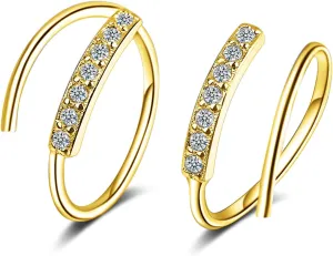Small Hoop Earrings for Women Double Hoop Earrings Gold Huggie Hoop Earrings Thin Mini Hoop Earrings Silver Trendy Christmas Jewelry Gifts Stocking Stuffers