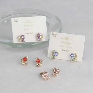 Small Multi Jeweled Studs