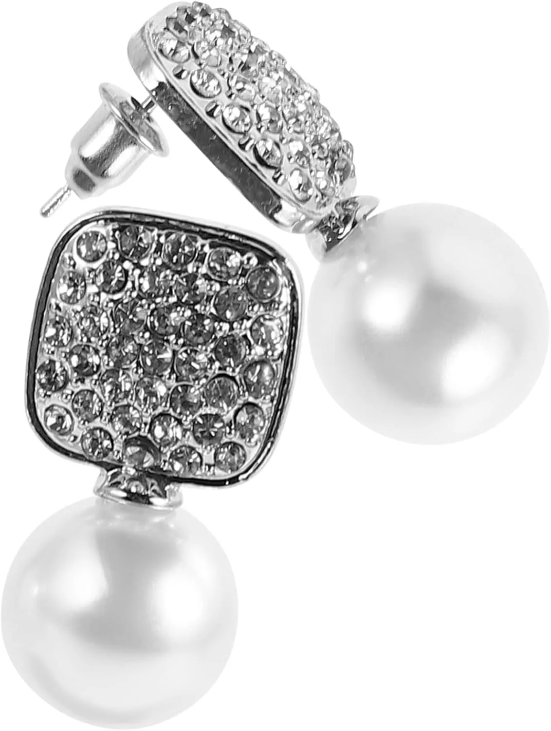 Small Pearl Earrings Clip on Bow Pearl Earrings for Women Faux Pearl Studs for Bridal and Party
