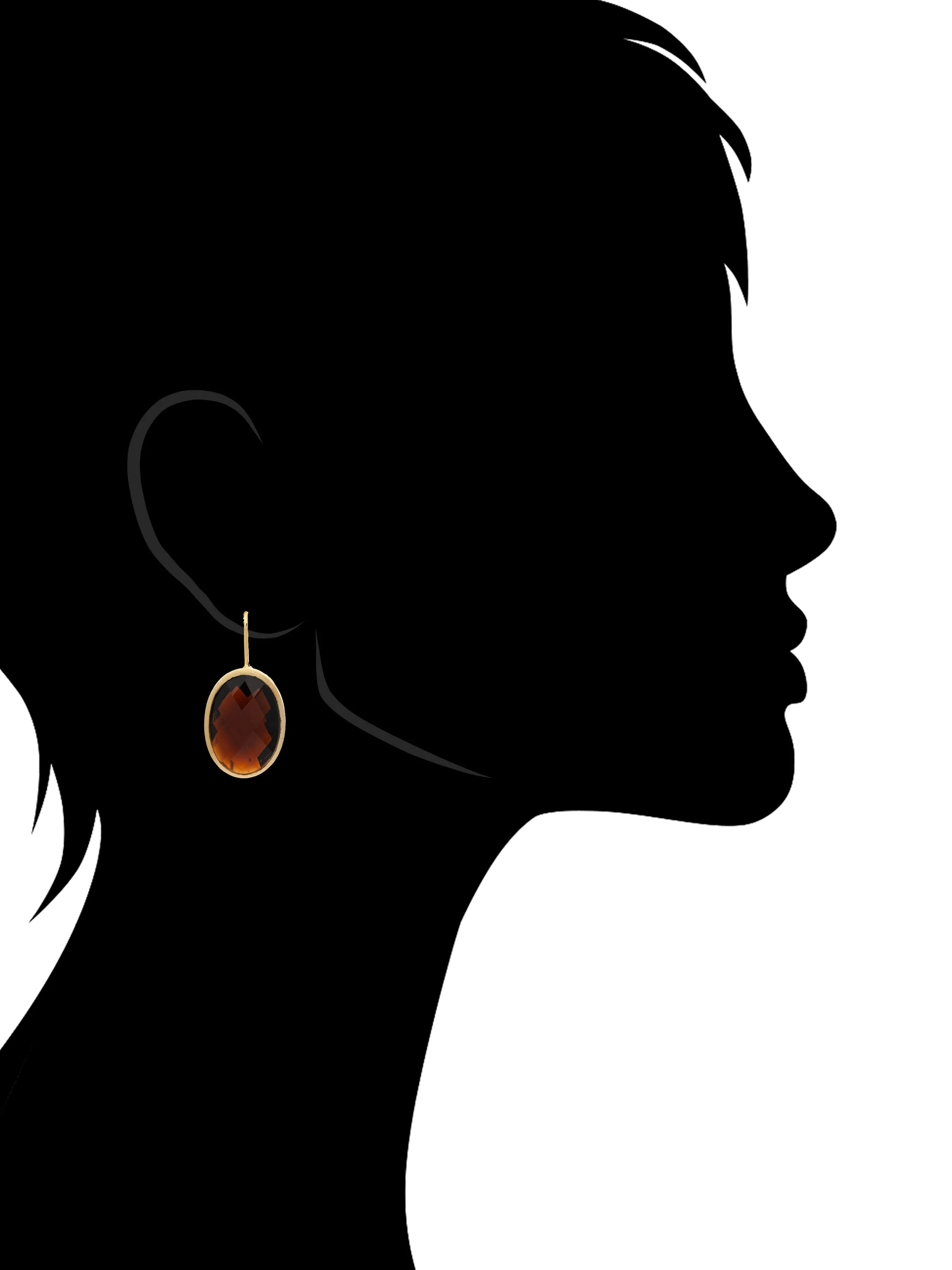 Smokey Oval Bezel Drop Earrings - Closeout