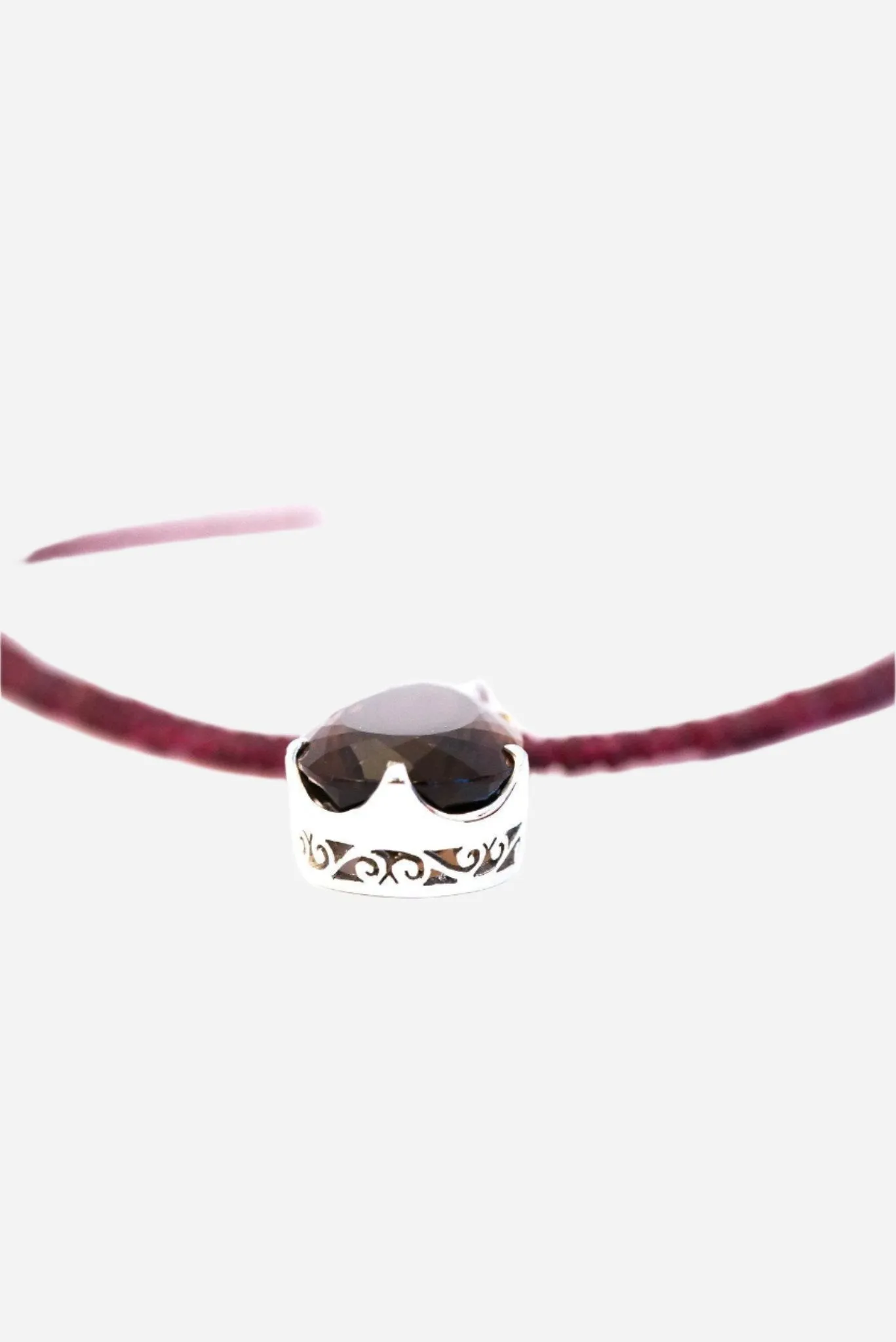 Smoky Topaz on Garnet Pendant