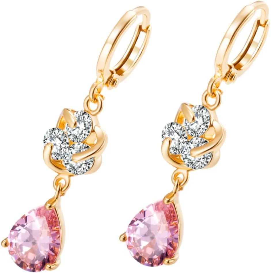 SOIMISS 2 Pairs pink earrings womens earrings post earrings for women earrings for women orrous zircon ear rings women simple earrings women zircon earrings Simple and stylish Miss