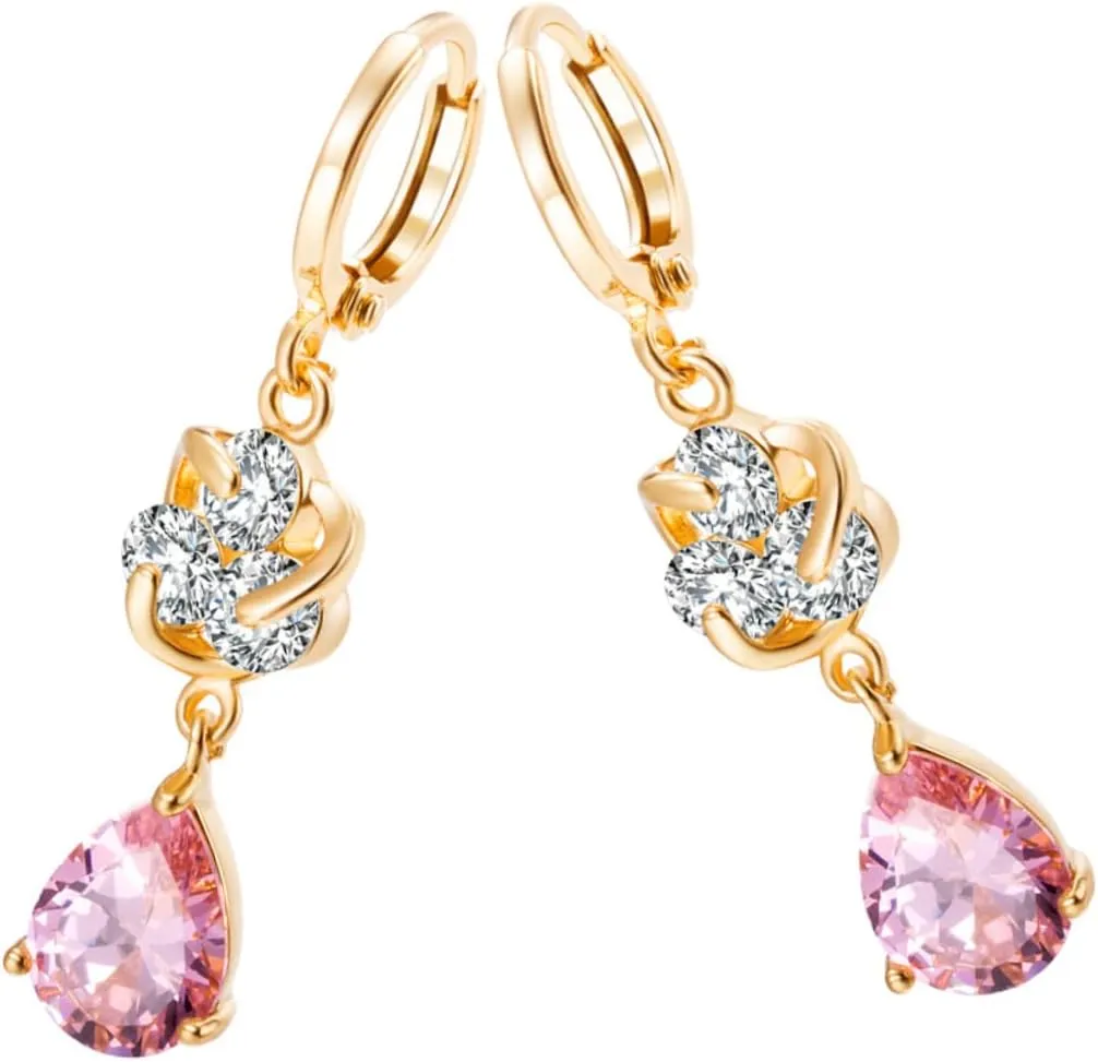 SOIMISS 2 Pairs pink earrings womens earrings post earrings for women earrings for women orrous zircon ear rings women simple earrings women zircon earrings Simple and stylish Miss