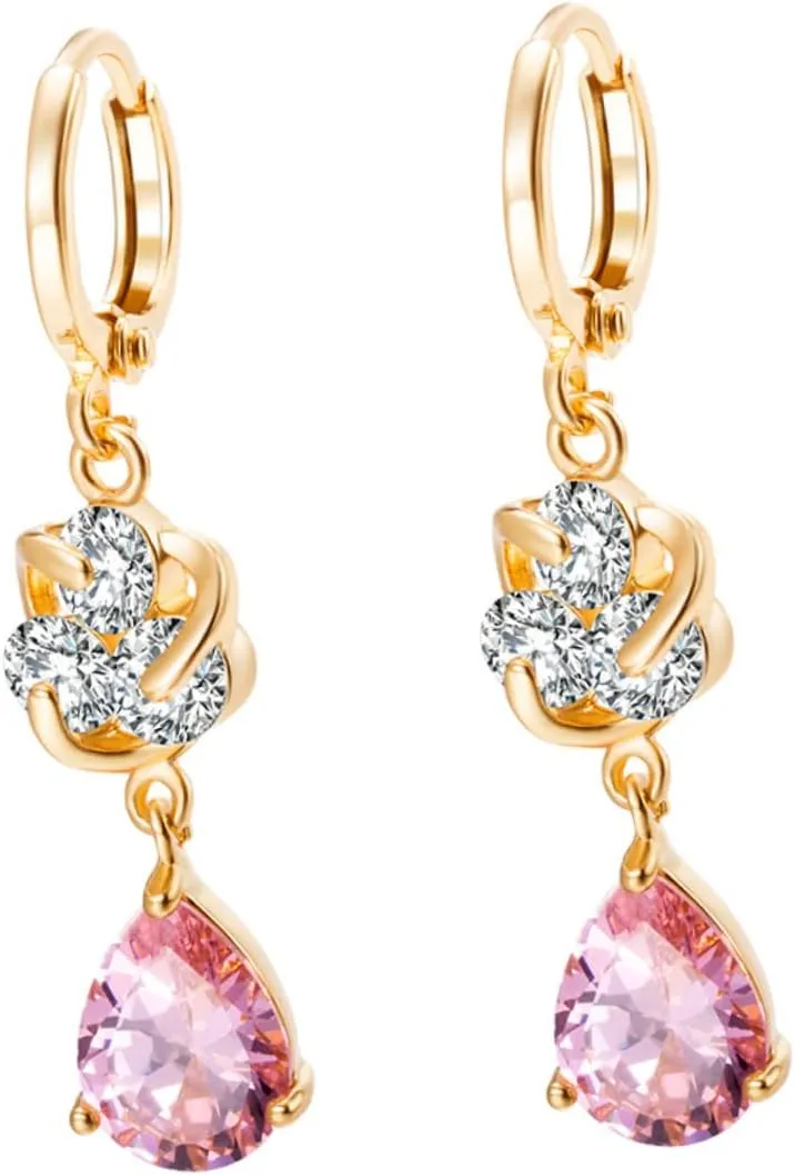 SOIMISS 2 Pairs pink earrings womens earrings post earrings for women earrings for women orrous zircon ear rings women simple earrings women zircon earrings Simple and stylish Miss