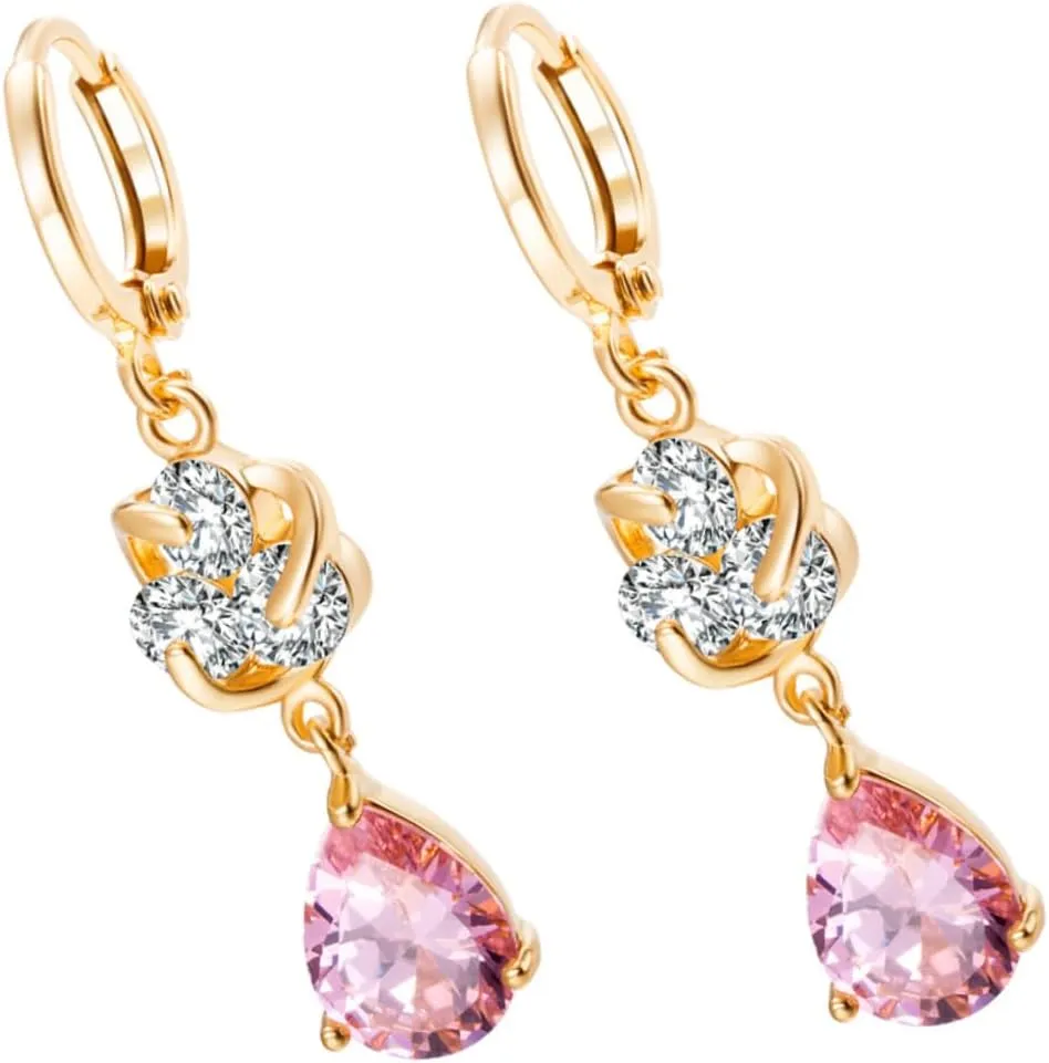 SOIMISS 2 Pairs pink earrings womens earrings post earrings for women earrings for women orrous zircon ear rings women simple earrings women zircon earrings Simple and stylish Miss