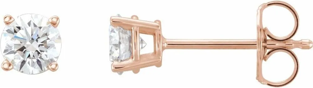 Solid 14k Rose Gold 5/8 Cttw Lab-Grown Diamond Stud Earrings - SKU#9577
