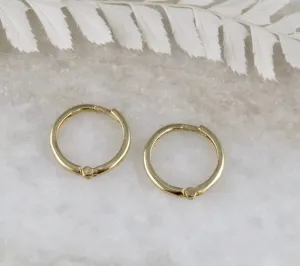Solid Gold Simple Clicker Hoops