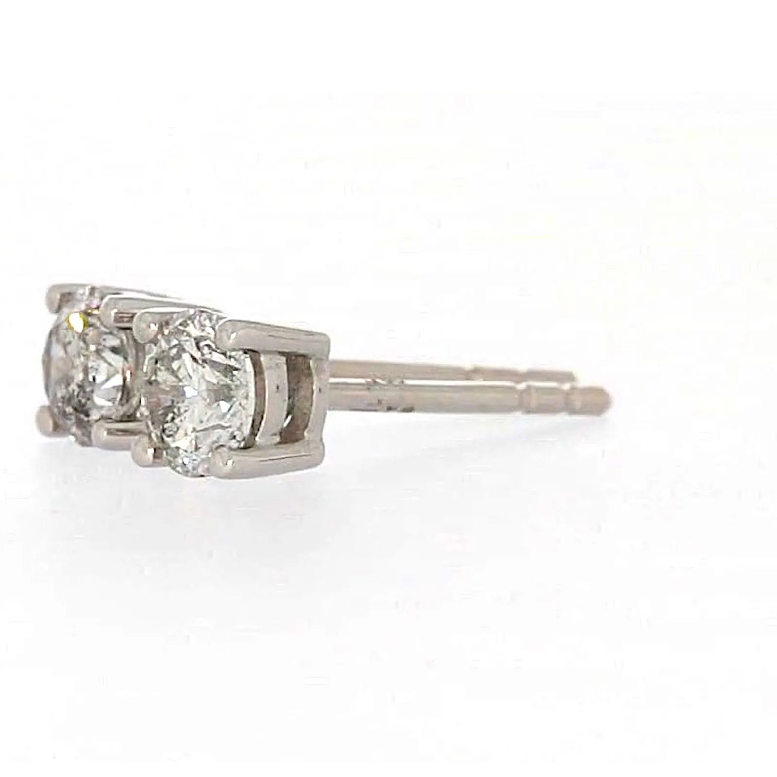 Solitaire 18ct White Gold Round Brilliant Cut with 1/2 Carat tw of Diamonds Studs