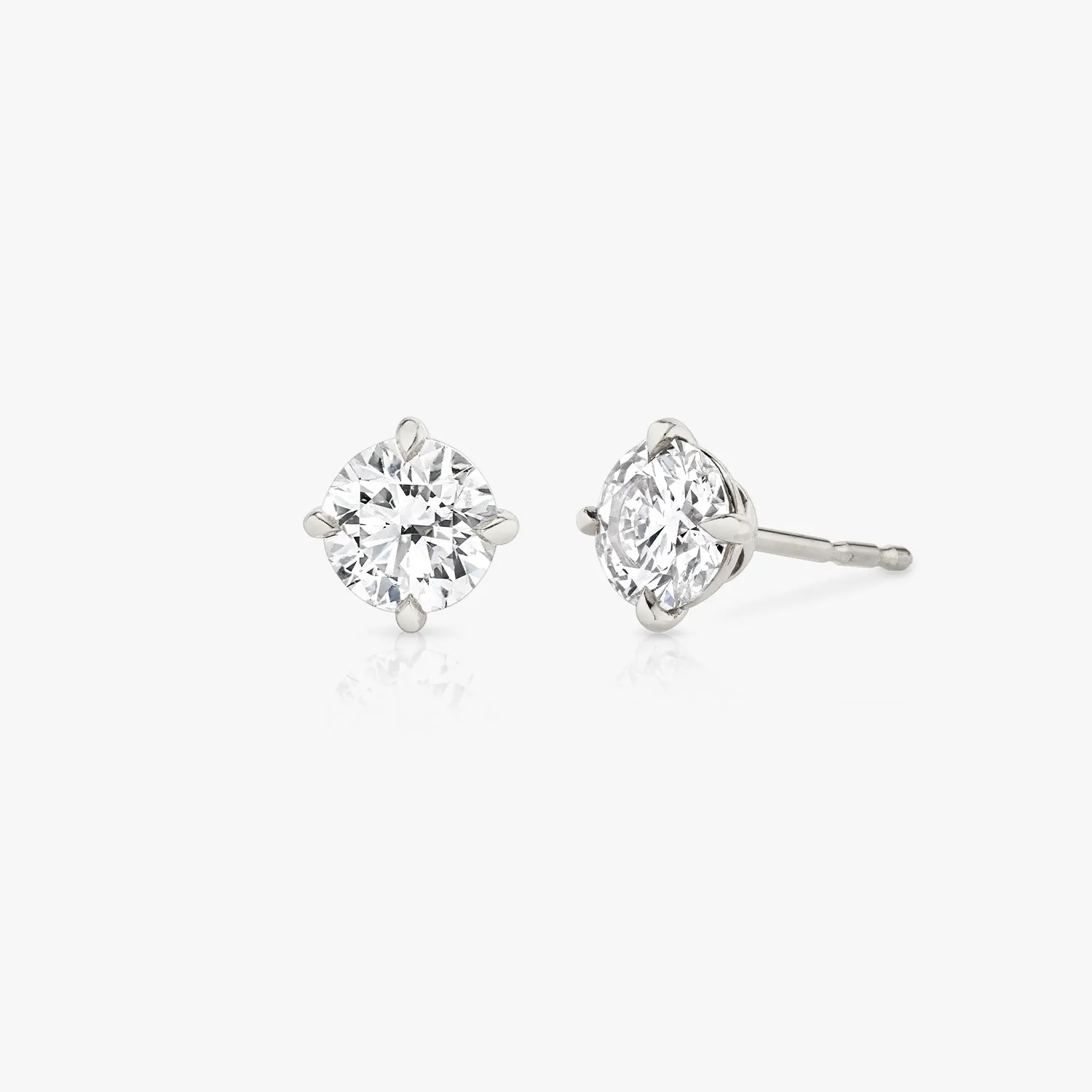 Solitaire Round Brilliant 14K Rosegold Studs w. Lab-Grown Diamonds