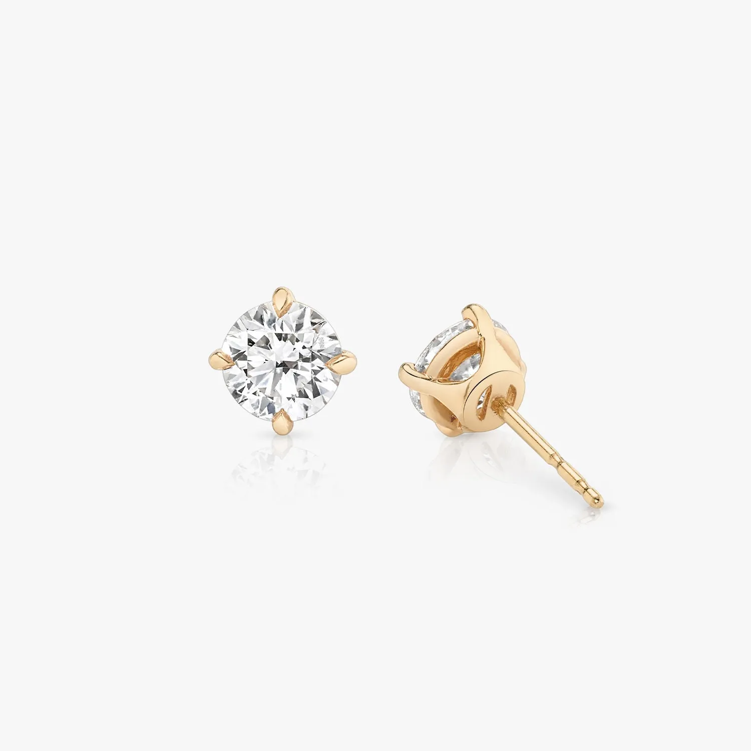 Solitaire Round Brilliant 14K Rosegold Studs w. Lab-Grown Diamonds
